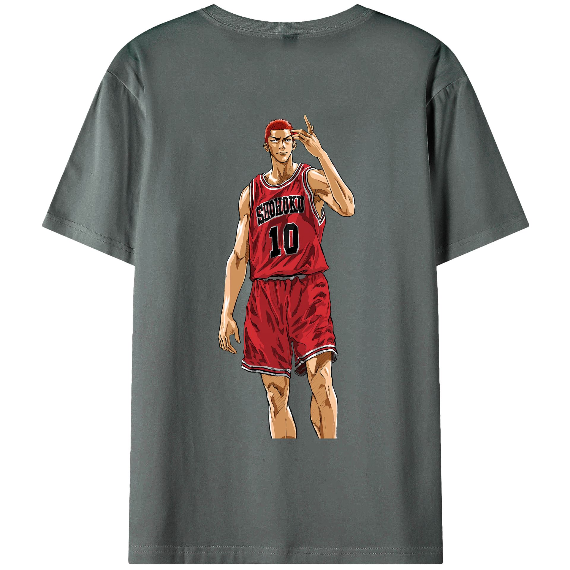（画像用） SLAM DUNK／スラムダンク 綿100％ メンズ半袖Tシャツ（バックプリント） 通気性